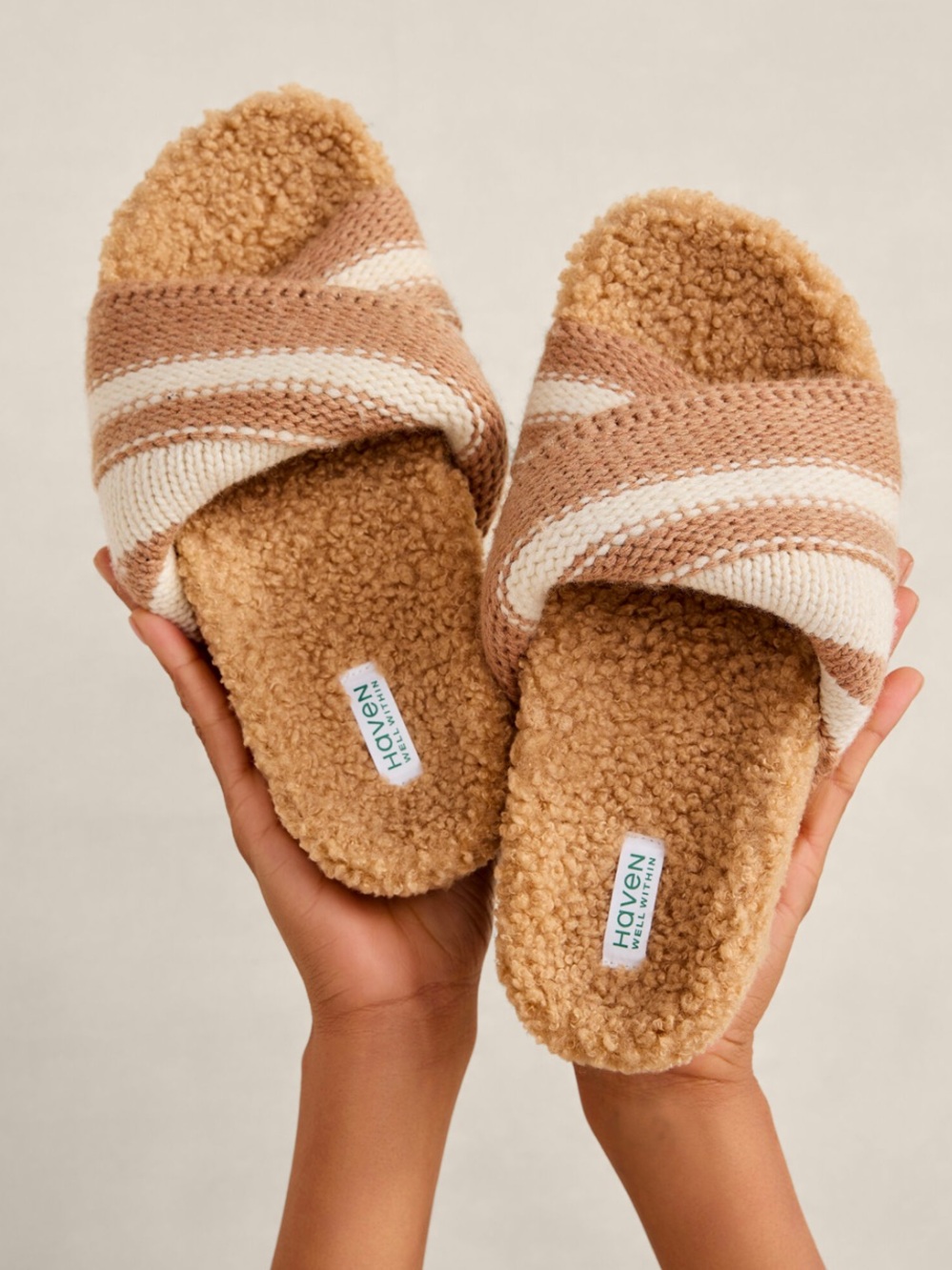 Haven Well Within TWISTED SWEATERKNIT SLIDES Wool/Cashmere Size 6